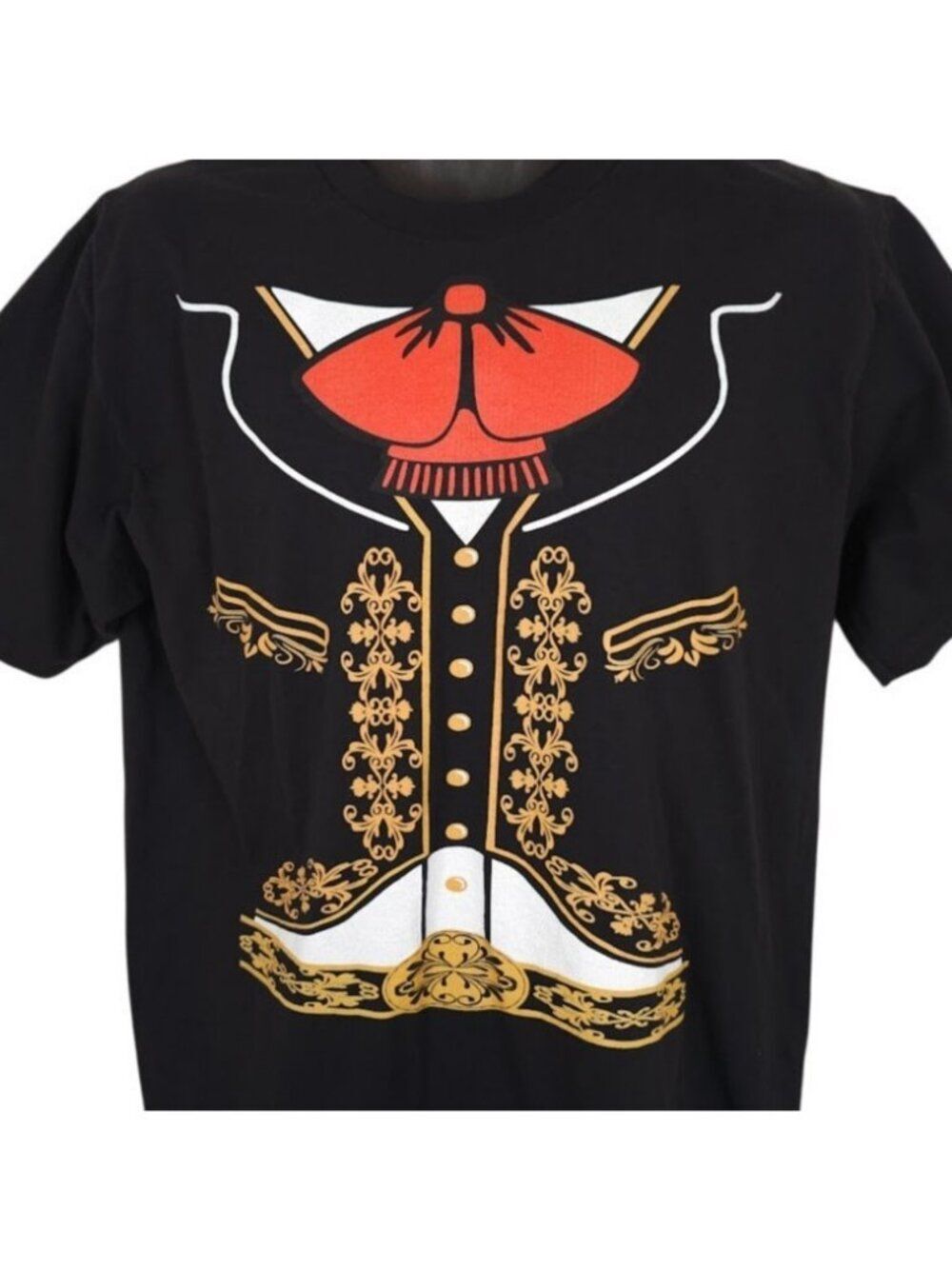 Mariachi Band Costume T Shirt Mens Size Large Black Mexican Music